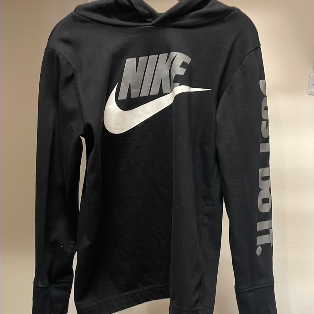 Nike Black Hoodie with Silver Logo